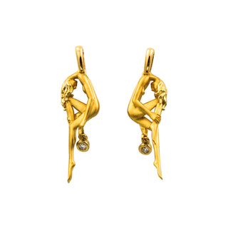 Carrera Y Carrera Ohrstecker Frau aus 750 Gelbgold mit Brillant, nachhaltiger second hand Schmuck perfekt aufgearbeitet