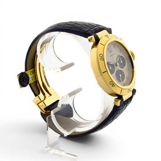Cartier Herrenarmbanduhr Pasha Quarzwerk mit Chronograph und Datumsanzeige, gebrauchte Luxusuhr im Top-Zustand