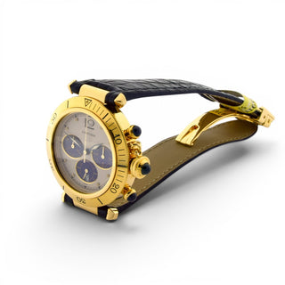 Cartier Herrenarmbanduhr Pasha Quarzwerk mit Chronograph und Datumsanzeige, gebrauchte Luxusuhr im Top-Zustand