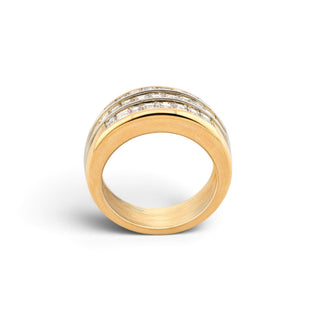 Cartier Ring aus 750 Gelb- und Weißgold mit Diamant, nachhaltiger second hand Schmuck perfekt aufgearbeitet