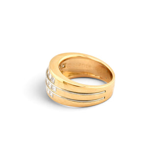 Cartier Ring aus 750 Gelb- und Weißgold mit Diamant, nachhaltiger second hand Schmuck perfekt aufgearbeitet