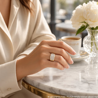 Cartier Ring aus 750 Gelb- und Weißgold mit Diamant, nachhaltiger second hand Schmuck perfekt aufgearbeitet