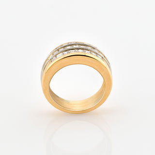 Cartier Ring aus 750 Gelb- und Weißgold mit Diamant, nachhaltiger second hand Schmuck perfekt aufgearbeitet