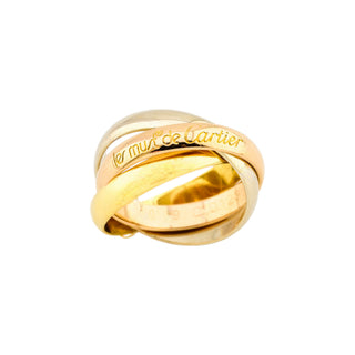 Cartier Ring Trinity aus 750 Gelb-, Rosé- und Weißgold, nachhaltiger second-hand Schmuck perfekt aufgearbeitet