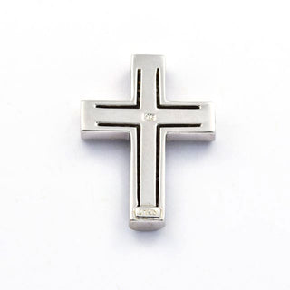 Christ Kreuzanhänger aus 585 Weißgold mit Brillant, nachhaltiger second hand Schmuck perfekt aufgearbeitet
