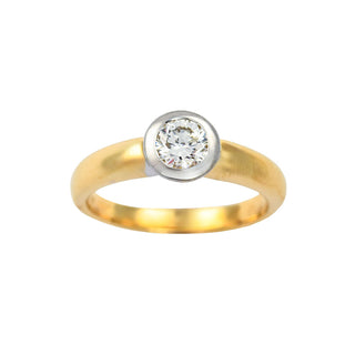 Christ Brillantring aus 585 Gelb- und Weißgold, nachhaltiger second hand Schmuck perfekt aufgearbeitet