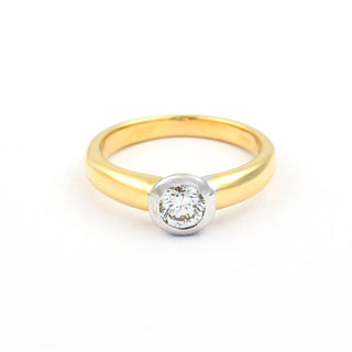 Christ Brillantring aus 585 Gelb- und Weißgold, nachhaltiger second hand Schmuck perfekt aufgearbeitet