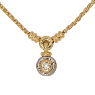 Brillantcollier aus 750 Gelb- und Weißgold, nachhaltiger second hand Schmuck perfekt aufgearbeitet