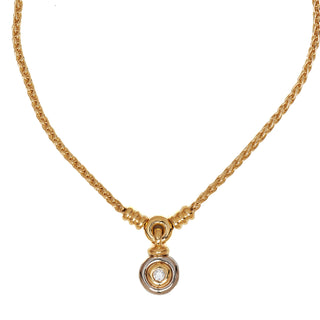 Brillantcollier aus 750 Gelb- und Weißgold, nachhaltiger second hand Schmuck perfekt aufgearbeitet