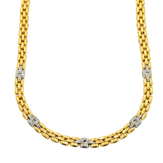 Brillantcollier aus 585 Gelb- und Weißgold, nachhaltiger second hand Schmuck perfekt aufgearbeitet