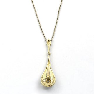 Diamantcollier aus 585 Gelb- und Weißgold, nachhaltiger second hand Schmuck perfekt aufgearbeitet