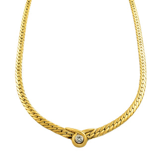 Brillantcollier aus 750 Gelb- und Weißgold, nachhaltiger second hand Schmuck perfekt aufgearbeitet