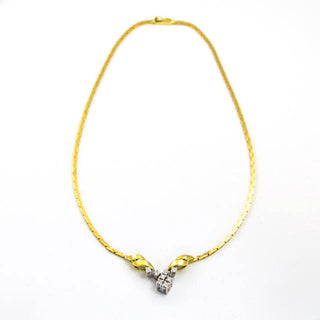 Brillantcollier aus 585 Gelb- und Weißgold, nachhaltiger second hand Schmuck perfekt aufgearbeitet