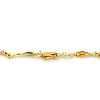 Collier aus 585 Gelb- und Weißgold mit Labradorit und Brillant, nachhaltiger second hand Schmuck perfekt aufgearbeitet