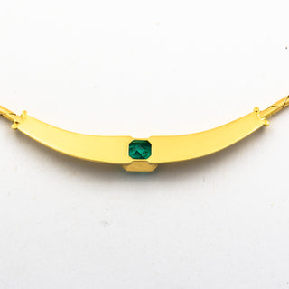 Smaragdcollier aus 750 Gelbgold, nachhaltiger second hand Schmuck perfekt aufgearbeitet