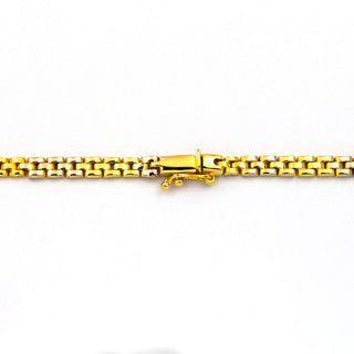 Collier aus 585 Gelb- und Weißgold mit Saphir und Brillant, nachhaltiger second hand Schmuck perfekt aufgearbeitet