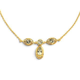 Collier aus 750 Gelbgold mit Aquamarin und Diamant, nachhaltiger second-hand Schmuck perfekt aufgearbeitet