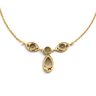 Collier aus 750 Gelbgold mit Aquamarin und Diamant, nachhaltiger second-hand Schmuck perfekt aufgearbeitet