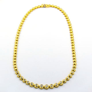 Brillantcollier aus 585 Gelbgold, nachhaltiger second hand Schmuck perfekt aufgearbeitet
