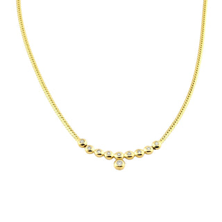 Brillantcollier aus 585 Gelbgold, nachhaltiger second-hand Schmuck perfekt aufgearbeitet