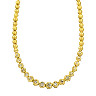 Brillantcollier aus 585 Gelbgold, nachhaltiger second hand Schmuck perfekt aufgearbeitet