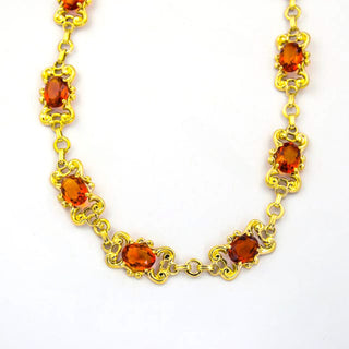 Collier aus 585 Gelbgold mit Citrin, nachhaltiger second hand Schmuck perfekt aufgearbeitet