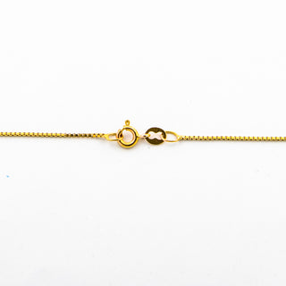 Collier aus 333 Gelbgold mit Granat, nachhaltiger second hand Schmuck perfekt aufgearbeitet