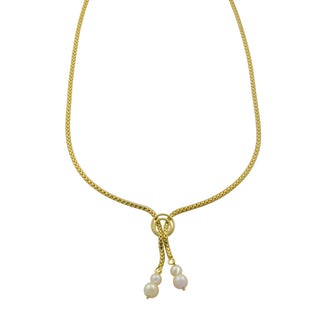 Perlencollier aus 585 Gelbgold, nachhaltiger second hand Schmuck perfekt aufgearbeitet