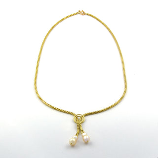 Perlencollier aus 585 Gelbgold, nachhaltiger second hand Schmuck perfekt aufgearbeitet