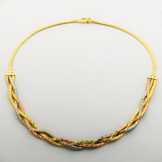 Collier aus 585 Gelb-, Rot- und Weißgold, 43cm, nachhaltiger second hand Schmuck perfekt aufgearbeitet