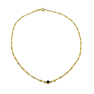 Saphircollier aus 750 Gelbgold mit Diamant, nachhaltiger second hand Schmuck perfekt aufgearbeitet