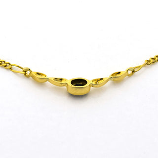 Saphircollier aus 750 Gelbgold mit Diamant, nachhaltiger second hand Schmuck perfekt aufgearbeitet