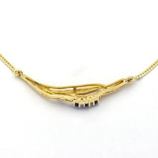 Saphircollier aus 585 Gelbgold, nachhaltiger second hand Schmuck perfekt aufgearbeitet