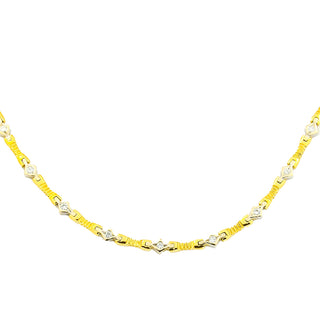 Brillantcollier aus 750 Gelb- und Weißgold, nachhaltiger second hand Schmuck perfekt aufgearbeitet
