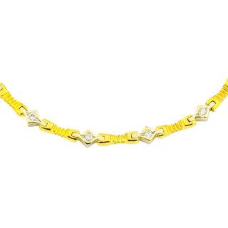 Brillantcollier aus 750 Gelb- und Weißgold, nachhaltiger second hand Schmuck perfekt aufgearbeitet