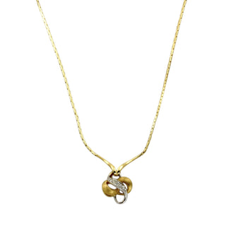 Brillantcollier aus 585 Gelb- und Weißgold, nachhaltiger second-hand Schmuck perfekt aufgearbeitet