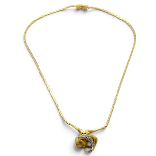 Brillantcollier aus 585 Gelb- und Weißgold, nachhaltiger second-hand Schmuck perfekt aufgearbeitet