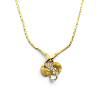 Brillantcollier aus 585 Gelb- und Weißgold, nachhaltiger second-hand Schmuck perfekt aufgearbeitet
