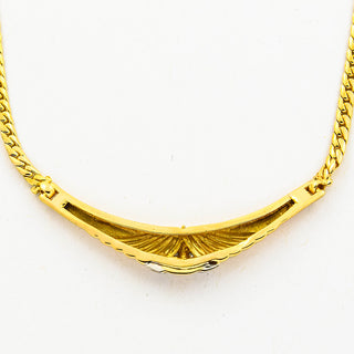 Diamantcollier aus 585 Gelb- und Weißgold, nachhaltiger second hand Schmuck perfekt aufgearbeitet