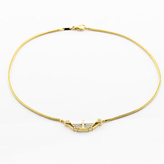 Diamantcollier aus 750 Gelb- und Weißgold, nachhaltiger second hand Schmuck perfekt aufgearbeitet
