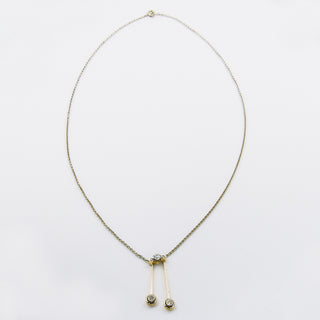 Collier aus 585 Gelb- und Weißgold mit Diamant, nachhaltiger second hand Schmuck perfekt aufgearbeitet