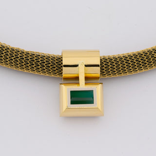 Collier aus 750 Gelb- und Weißgold mit Turmalin, 42 cm, hochwertiger second hand Schmuck perfekt aufgearbeitet