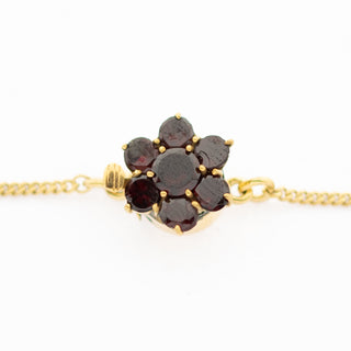 Collier aus Metall mit Granat, 1940er Jahre, nachhaltiger second hand Schmuck perfekt aufgearbeitet
