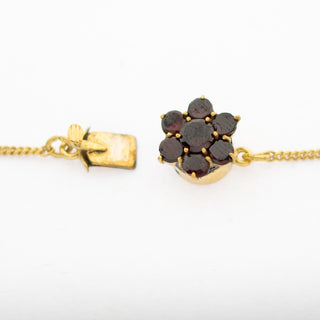 Collier aus Metall mit Granat, 1940er Jahre, nachhaltiger second hand Schmuck perfekt aufgearbeitet