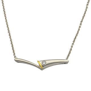 Brillantcollier aus 950 Platin/750 Gold, neuwertig, nachhaltiger second hand Schmuck perfekt aufgearbeitet