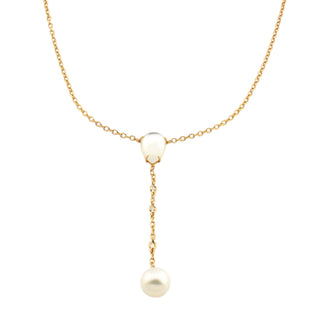 Collier aus 750 Rotgold mit Perle, Perlmutt und Brillant, nachhaltiger second-hand Schmuck perfekt aufgearbeitet