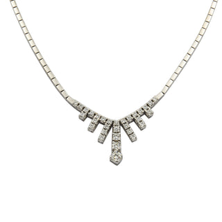 Brillandcollier aus 585 Weißgold, nachhaltiger second hand Schmuck perfekt aufgearbeitet