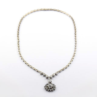 Brillantcollier aus 585 Weißgold mit Diamant, nachhaltiger second hand Schmuck perfekt aufgearbeitet