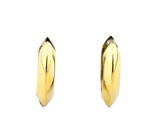 Creolen aus 585 Gelb- und Weißgold, nachhaltiger second hand Schmuck perfekt aufgearbeitet