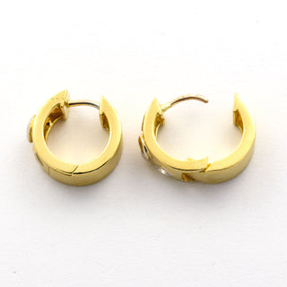 Creolen aus 750 Gelb- und Weißgold mit Brillant, nachhaltiger second hand Schmuck perfekt aufgearbeitet